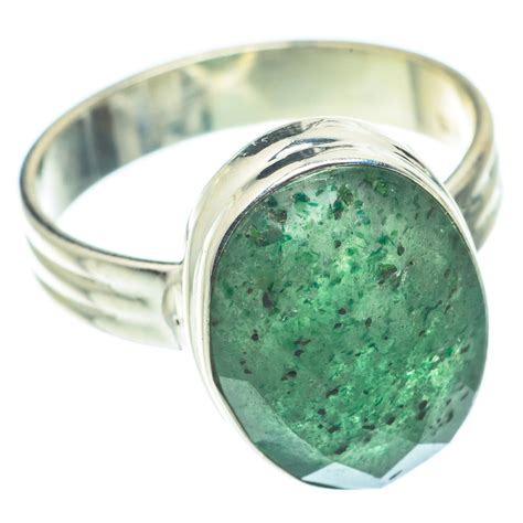 green aventurine ring sterling silver